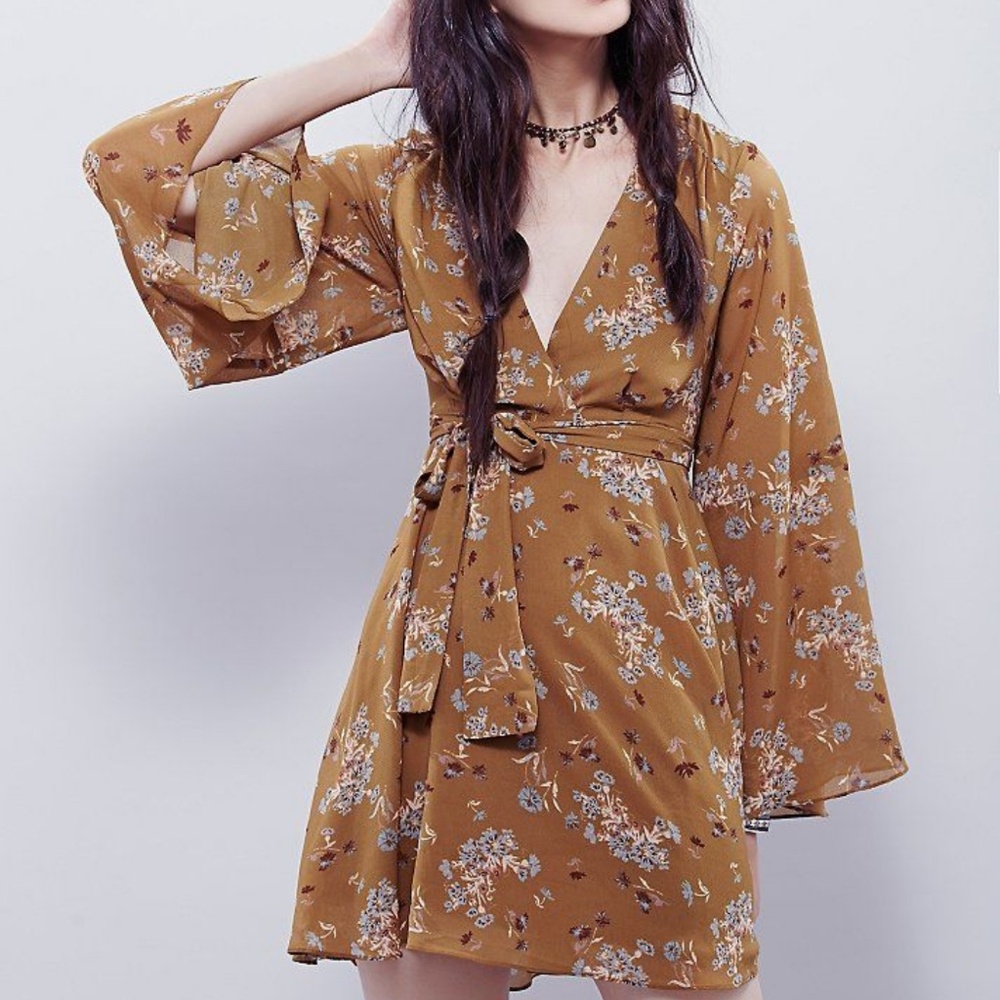 Free people lilou dress in toffee.